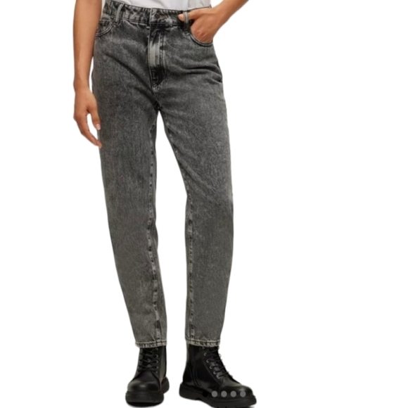 Hugo Boss gray wash high waist tapered fit classic designer  jeans  W30 L27 - Picture 1 of 10
